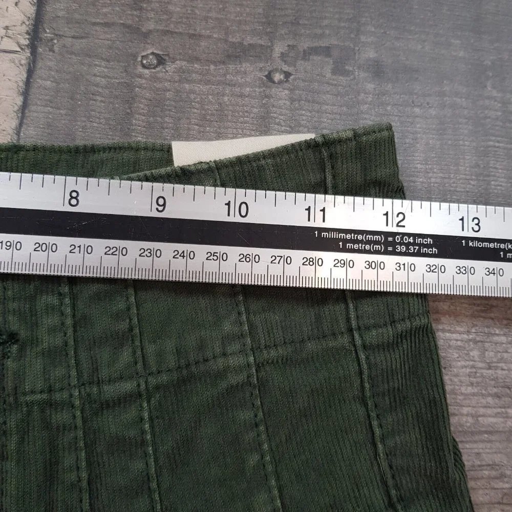 Free People Jayde Corduroy Flare Jeans 25 UK 4 Green High Rise We The Free BN - Picture 7 of 11